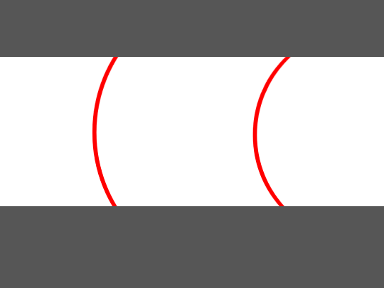同心円の弧が相似な円の弧に見える錯視