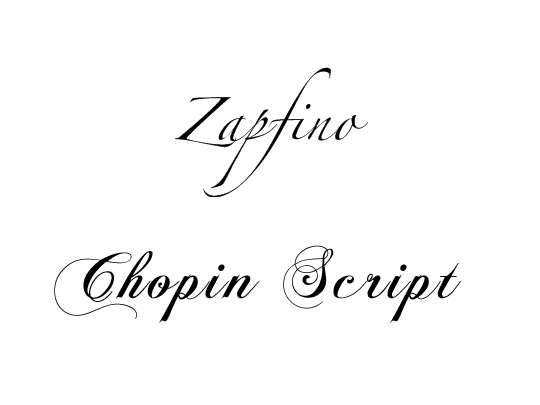 ZapfinoとChopin Script