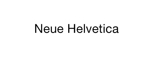 Neue Helvetica のタイプフェイス